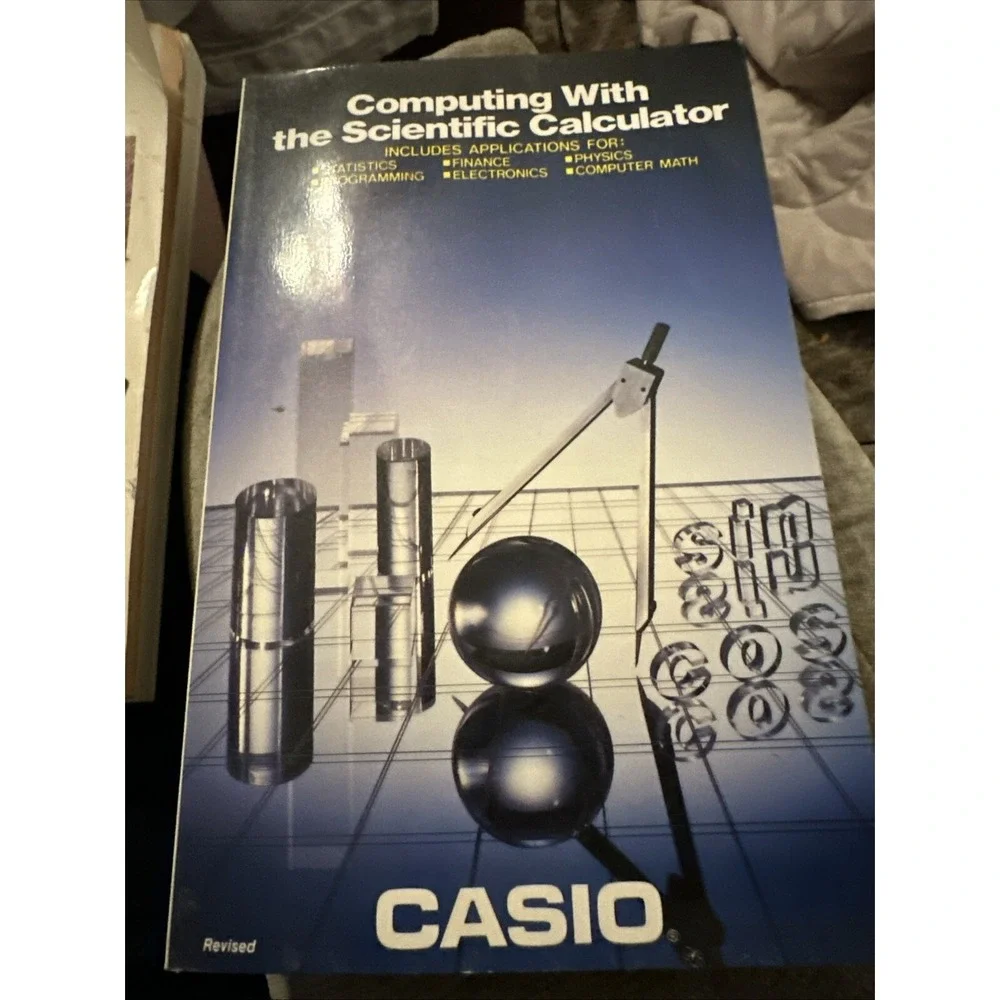 Vintage 1988  Casio fx-7500G Folding  Calculator Owners Manual + Computing Book